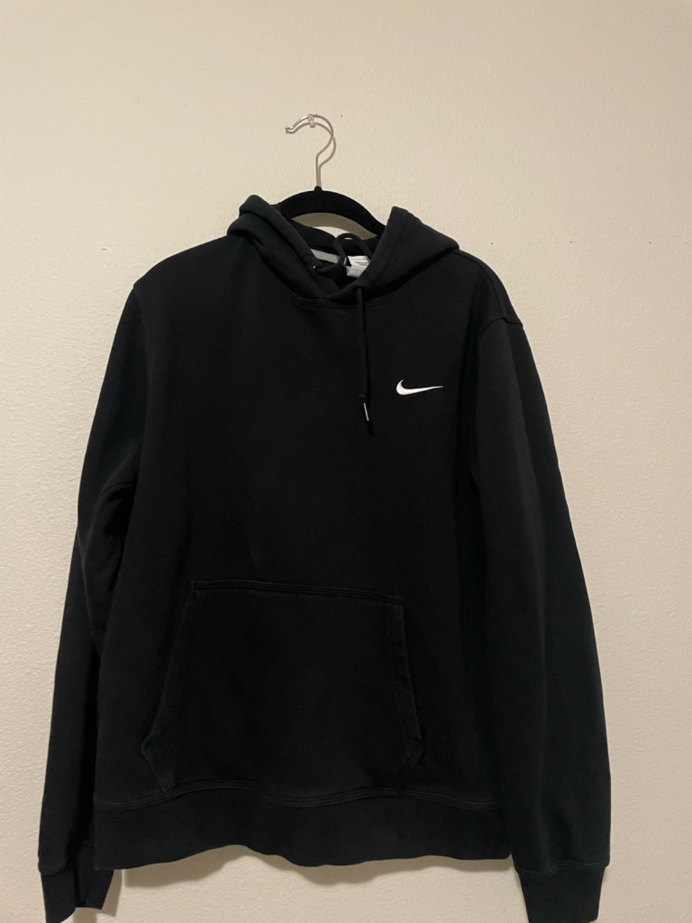 Nike Black  Hoodie with White Swoosh